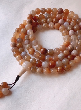 天然印尼珊瑚玉化石108颗多圈手链佛珠菊花石珊瑚玉男女款手串