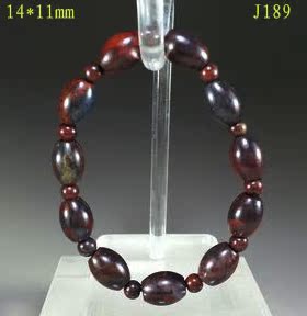 精美桂林鸡血玉乾坤料 籽料橄榄珠能量手串手链 国寿驿站收藏送礼