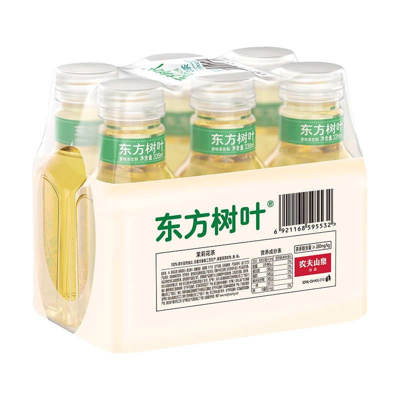 农夫山泉东方树叶茉莉花茶青柑普洱无糖茶饮料小瓶饮料335ml*6瓶 - 图2