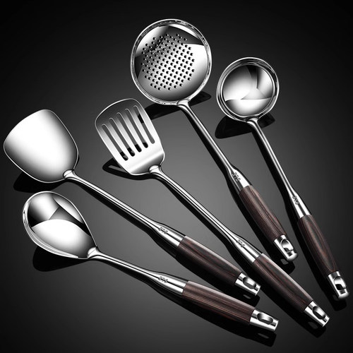 高端德式耐高温316不锈钢长柄锅铲炒菜铲子汤勺漏勺家用厨具套装 - 图2