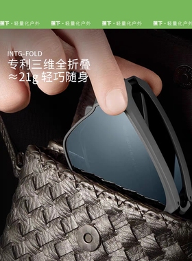 蕉下FO323₂₄方框折叠近视套镜圆框太阳镜开车户外防晒紫外线男