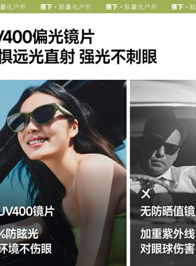 蕉下FD228₂₅猫眼折叠套镜女士防紫外线开车可套近视镜镜夹墨镜