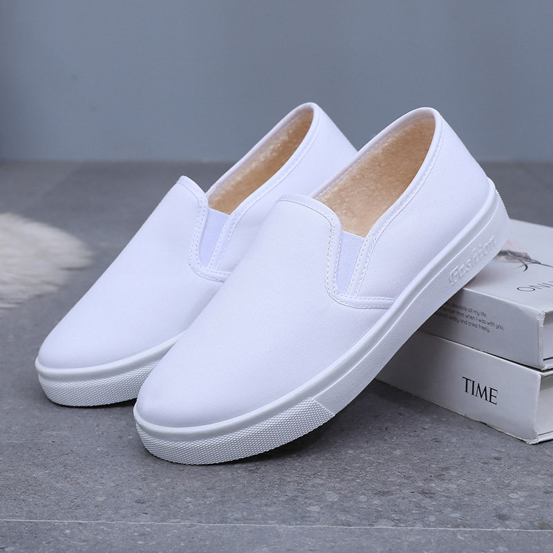 秋冬季平底加绒保暖休闲鞋防滑舒适懒人鞋低帮工作鞋百搭平底布鞋,淘宝优惠券,粉丝福利购,淘宝优惠卷