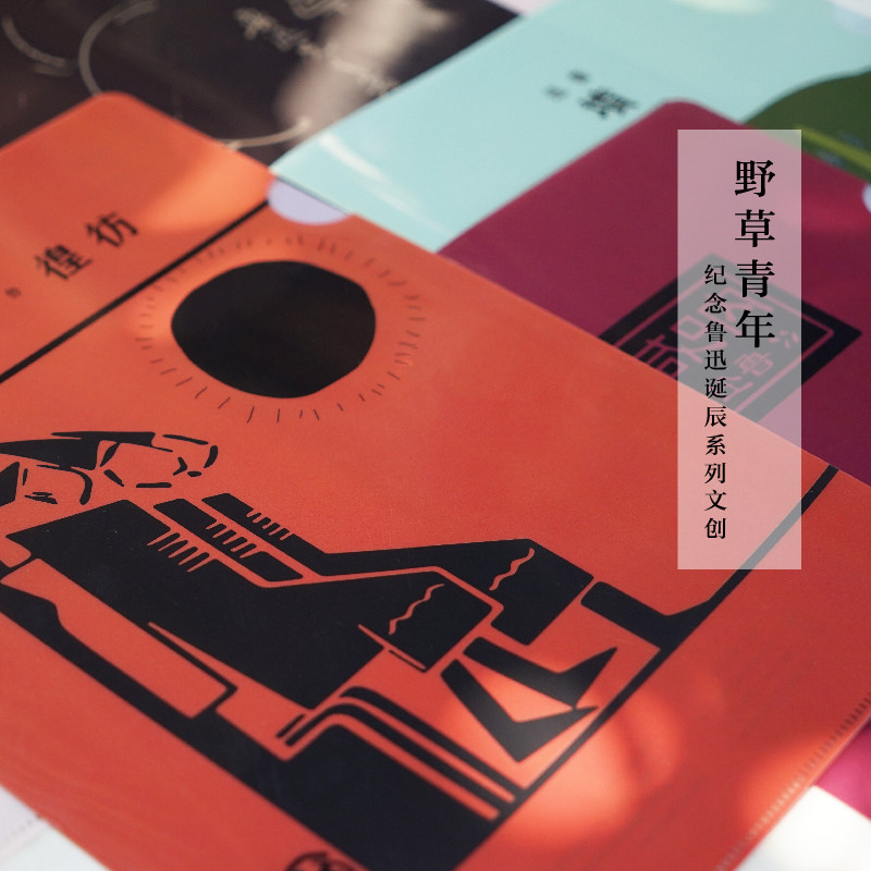 Lu Xun's works book cover folder, Lu Xun's wild grass youth, shouting for wandering wild grass, picking up graves in the morning and evening, a set of 6 covers, A4 size, new youth creative gift stationery, Houlang brand cultural creation