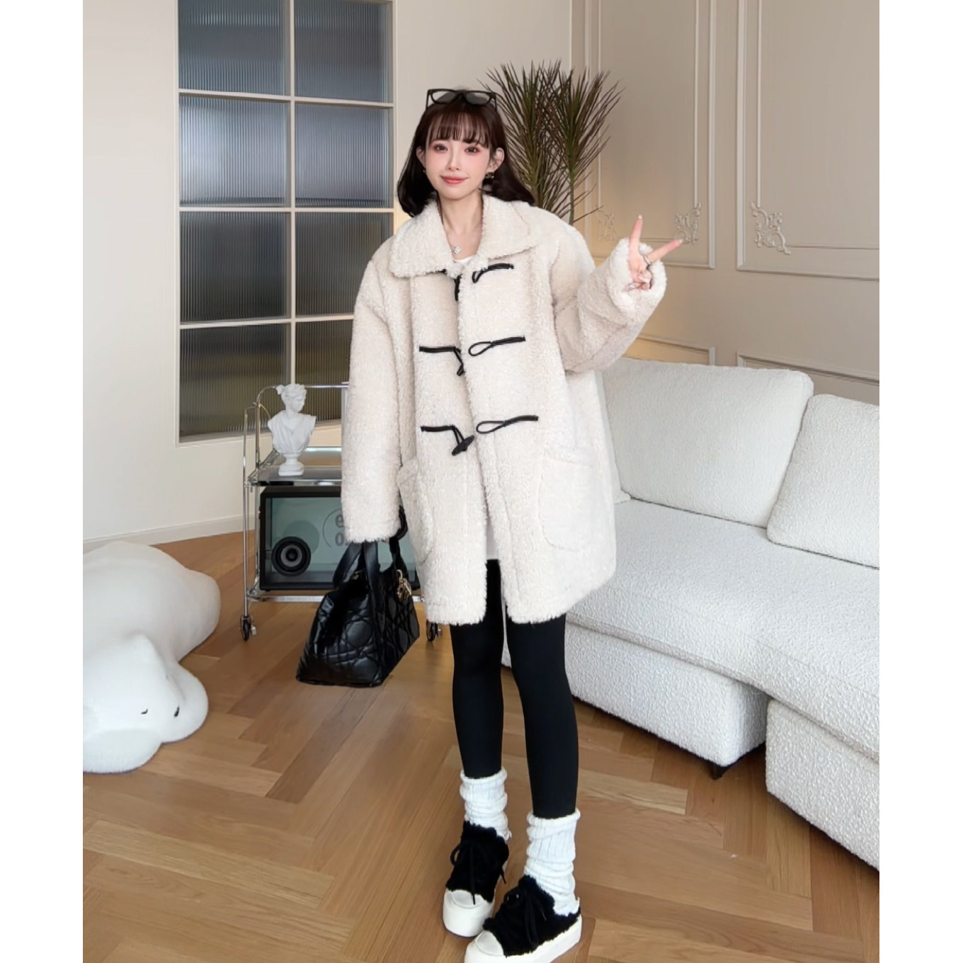 【布朗托卡】娜娜的孕期穿搭孕妇装秋冬2025新款卷卷毛中长款外套,淘宝优惠券,粉丝福利购,淘宝优惠卷