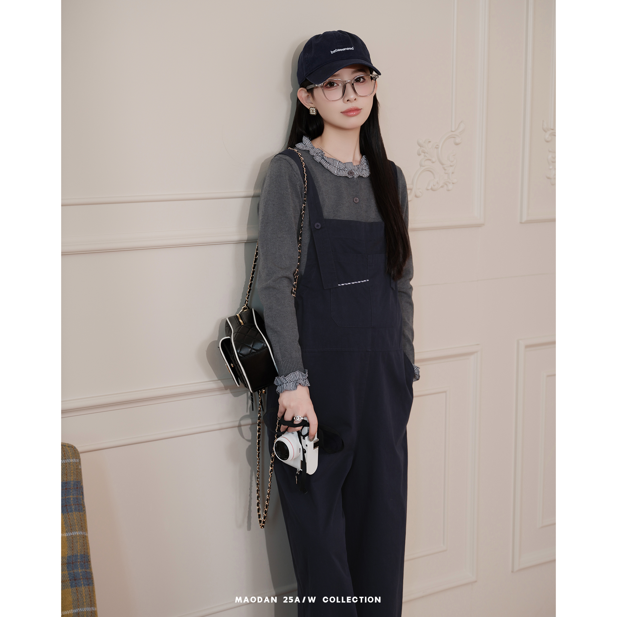 猫单【柏林少女】娜娜的孕期穿搭孕妇装秋季显瘦毛衣背带裤套装 - 图2