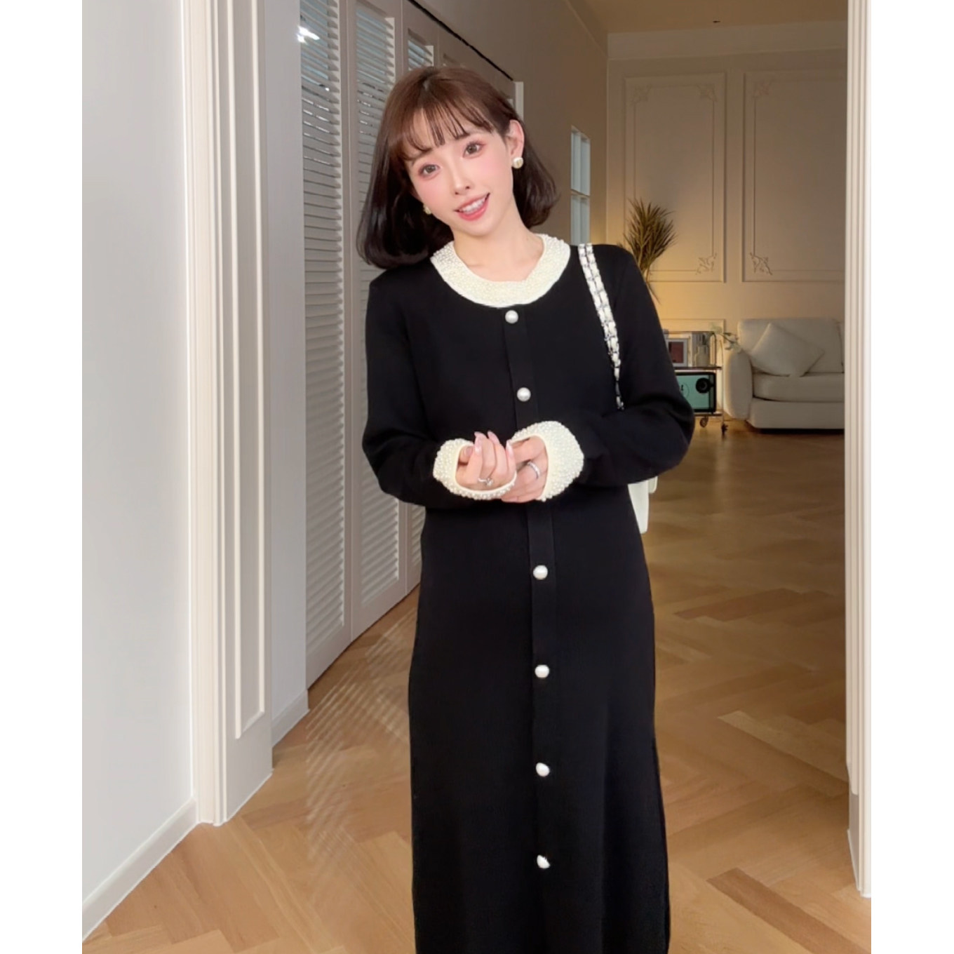 猫单【白露小香】娜娜的孕期穿搭小香风孕妇连衣裙时尚秋冬孕妇装,淘宝优惠券,粉丝福利购,淘宝优惠卷