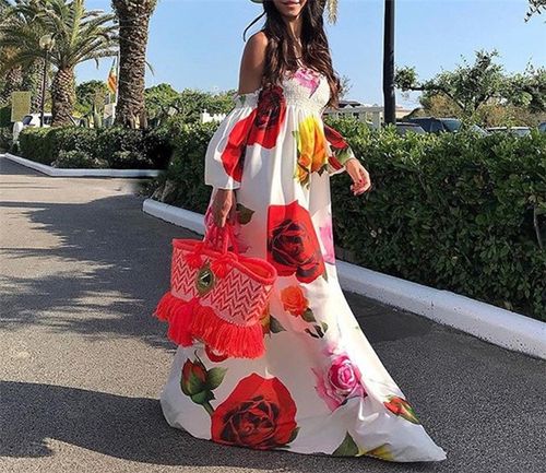 Womens Summer Boho Maxi Long Dress Evening Party Beach Dress-图0