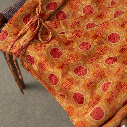 丝艺 真丝香云纱花萝汉服系带短袖上衣女100%桑蚕丝连肩袖短外搭 - 图3