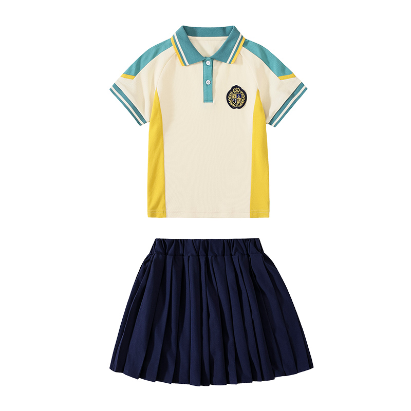 幼儿园夏季园服英伦风中小学生校服班服夏天短袖运动套装纯棉T恤 - 图3