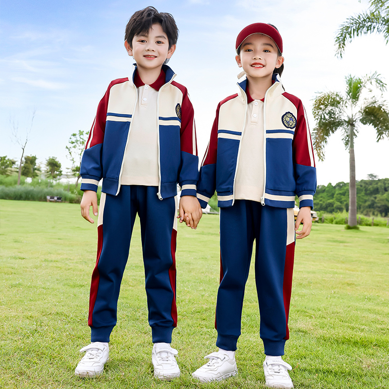 英伦风小学生校服春秋套装儿童运动会服三件套棒球服老师幼儿园服