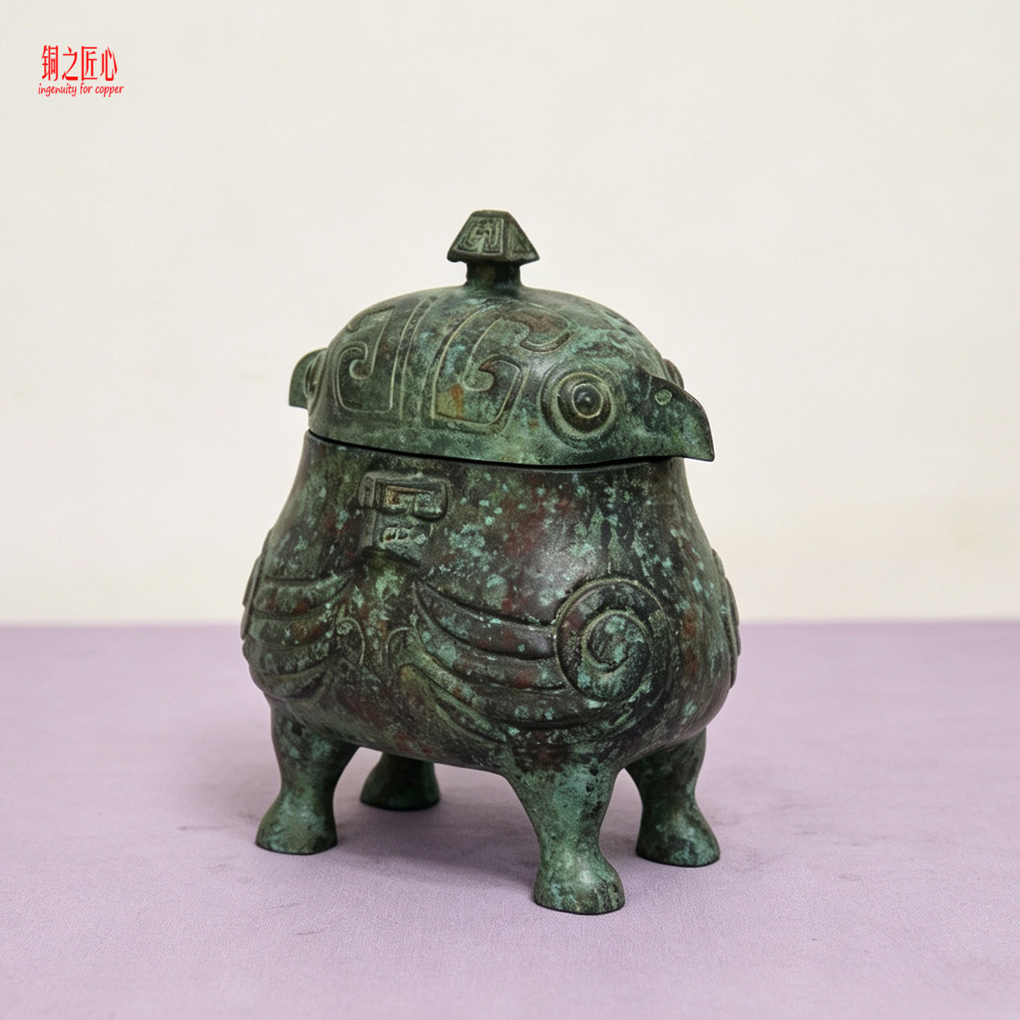 商鸮卣猫头鹰壶盛酒礼器山西博物院原大文创工艺礼品国学装饰摆件