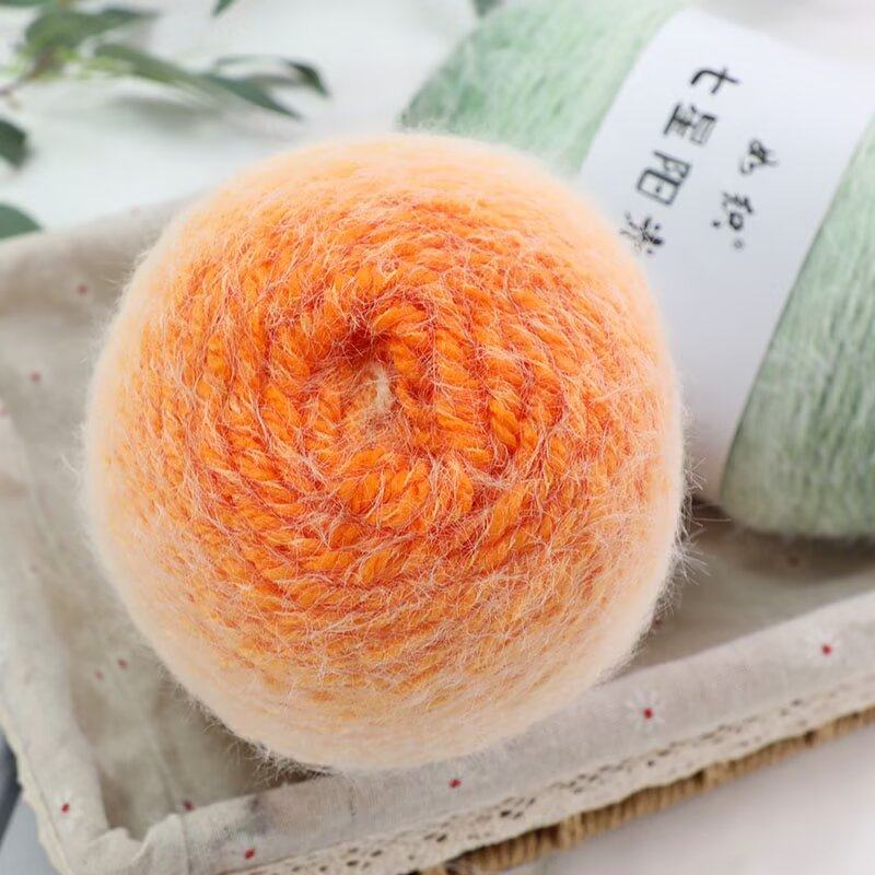 渐变长毛绒羽绒线七星毯渐变羊毛手工编织花束毯子钩针毛衣纱线团,淘宝优惠券,粉丝福利购,淘宝优惠卷