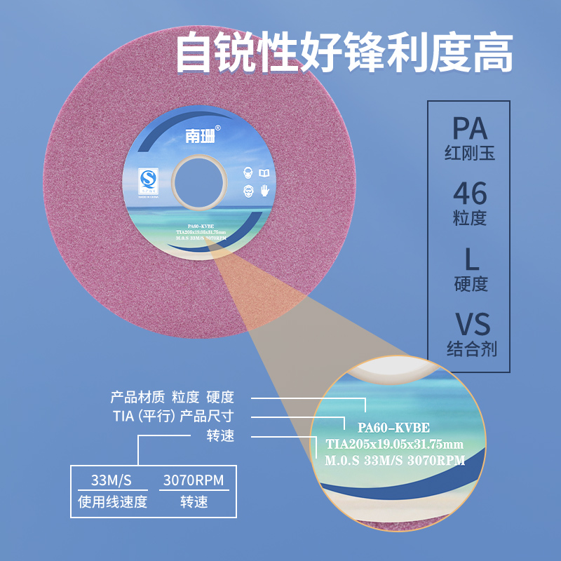 白色平面磨床砂轮180*12.7*31.75mm46#80#120#工具磨砂轮180*6.4 - 图0