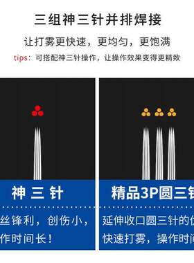 3p圆三针正品纹绣针片纹眉雾眉纹唇漂唇圆五圆三收口散口美丽之语