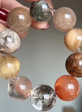 天然招财转运金发晶异象手链