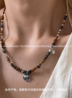 吊坠925银 JIUJIU【古韵小象】吊坠款民族风复古锁骨项链女1003