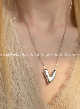 吊坠925银 JIUJIU【碎冰冰爱心抽拉多戴银链】时尚百搭经典中古12