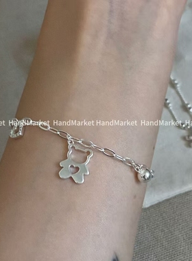 925银手链 JIUJIU【心动小熊】百搭精致小众时尚设计感韩系手链