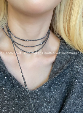 链子925银 【高光毛衣链】高级感时尚百搭气质手工叠戴水晶装饰品