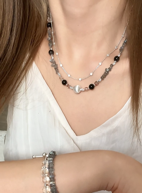 925银 JIUJIU【夜旅人】手工百搭水晶少女小众设计高级感轻奢项链