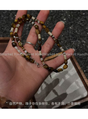 吊坠925银 JIUJIU【虎虎贝壳】手工气质时尚黑色复古小众个性0102