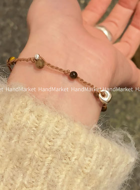 925银手链 JIUJIU【简约小豆丁秤砣】时尚百搭手工气质温柔1106