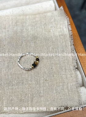 925银戒指 JIUJIU【碎银撞色弹力戒指】百搭小众精致时尚戒指1014