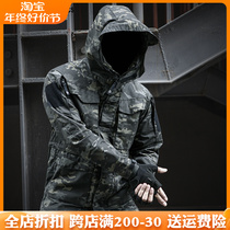 Ruling Officer M65 Wind Suit Mens Autumn Winter Multifunction Outdoor Waterproof Tactical Jacket Mid-Length Military Camouflak Submachine Clothes