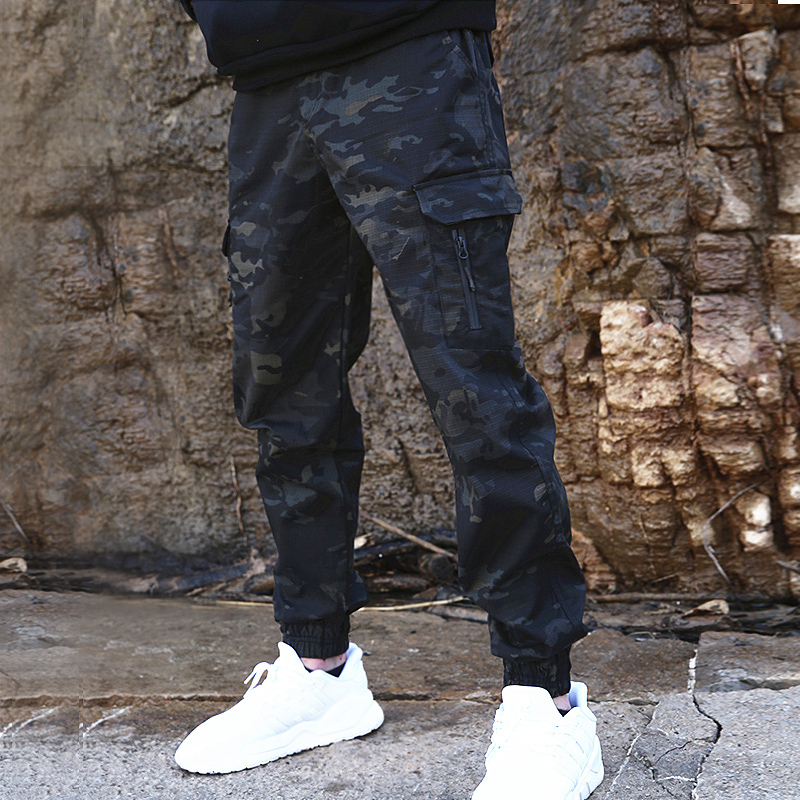 执政官迷彩裤男春秋束脚裤军迷宽松小脚裤多袋防水机能户外工装裤 - 图0