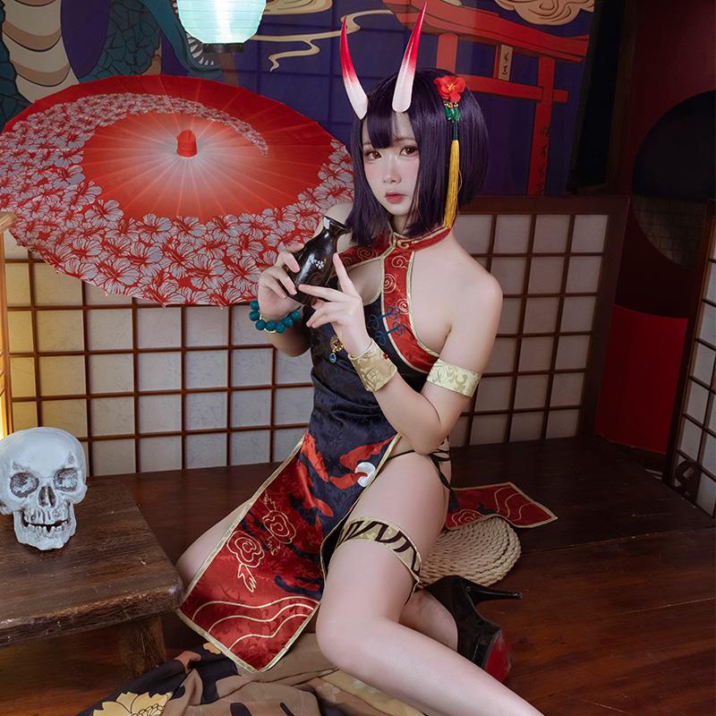 绝版完售Fate/Grand Order FGO酒吞童子cos旗袍性感cosplay服装女-图2