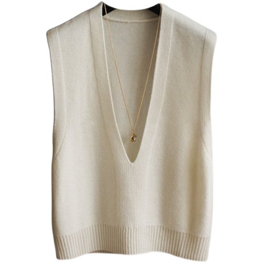 Women's layered cashmere vest for autumn and winter outerwear