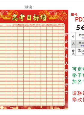 定制模考分数名次表挂图教室布置