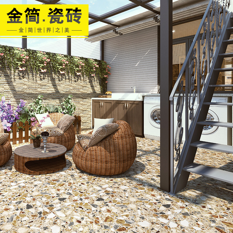 仿古砖庭院室外地砖院子瓷砖楼顶花园天台露台水磨石防滑户外现代_虎窝淘