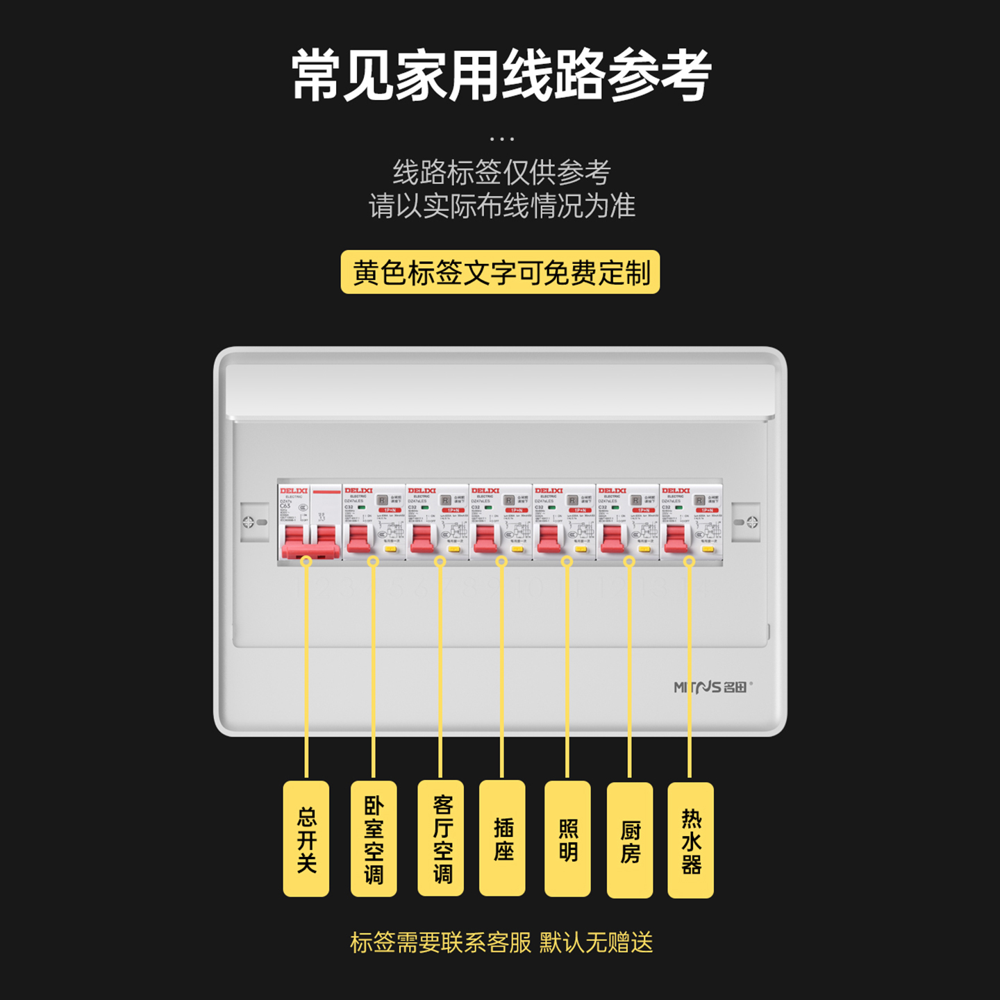 家用配电箱成套德力西2P63A空开32A漏电开关保护盒强电箱闸电表箱 - 图0