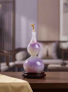 天然紫色葫芦摆件吉祥纳福