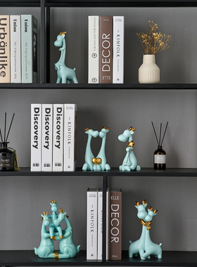 卡通可爱鹿摆件北欧创意客厅电视柜玄K关儿童房装饰品轻奢摆设