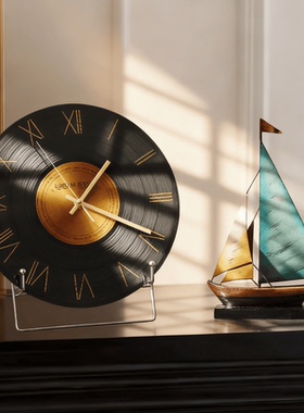 冰湖蓝复古铁艺帆船摆件