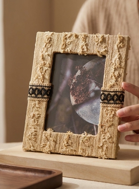 复古木质相框桌面装饰摆件