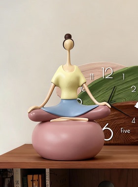 卡通瑜伽人物桌面装饰摆件