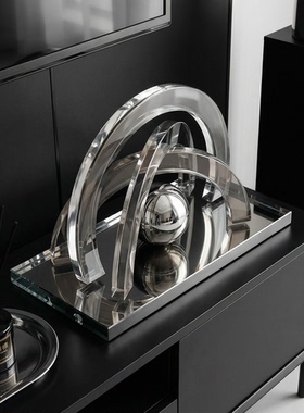 现代轻奢透明亚克力圆环摆件