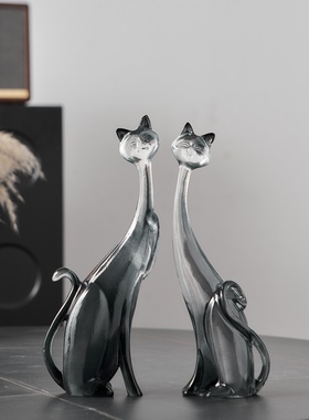 波斯猫抽象摆件高级感轻奢