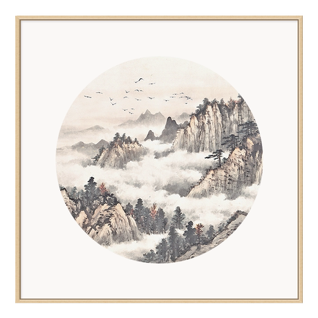 Shanlan New Chinese Square Living Room Decoration Painting Zen Ink Painting Study Room Painting Landscape Artistic