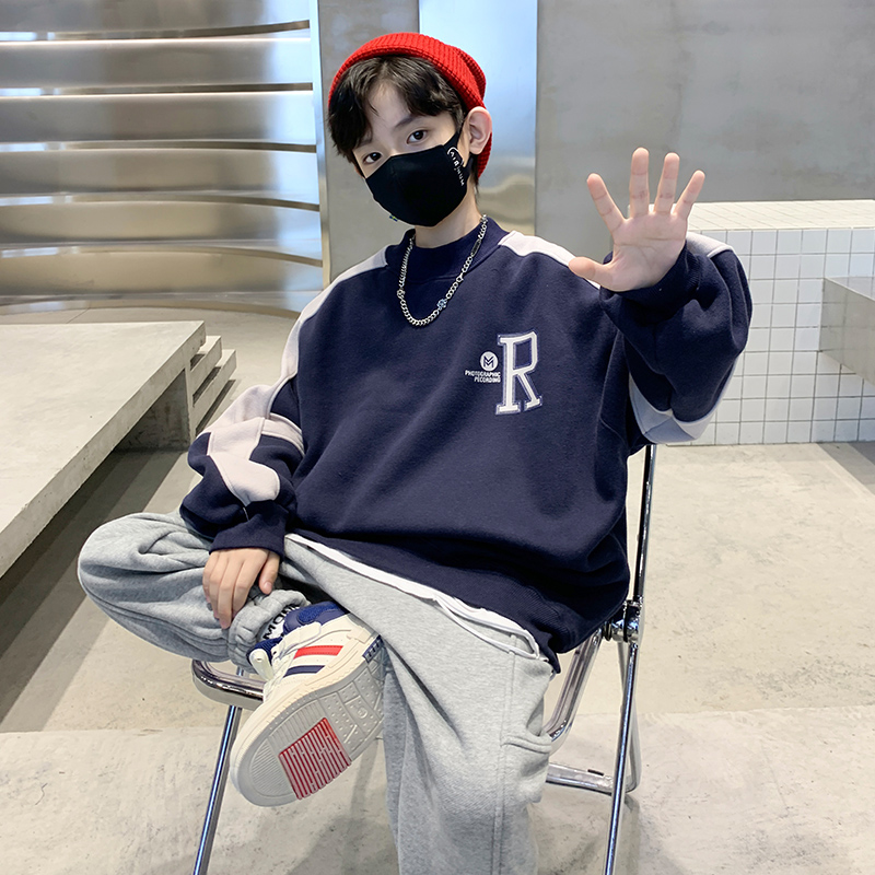 男童加绒卫衣秋冬款2025新款儿童冬装炸街加厚上衣大男孩冬季潮牌 - 图2