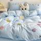 Cartoon cute style bed four-piece set skin-friendly and comfortable bed sheets quilt cover cover single student dormitory bed three-piece set