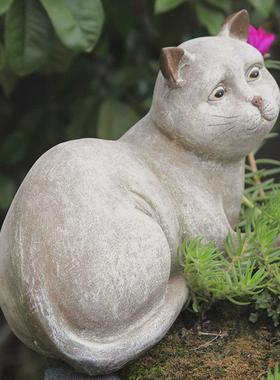 热销创意树脂摆件猫咪饰品电视柜玄关动物装饰品工艺品户外家居复