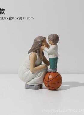 温馨亲子家居客厅电视柜办公室酒柜高级感桌面摆件树脂装饰品