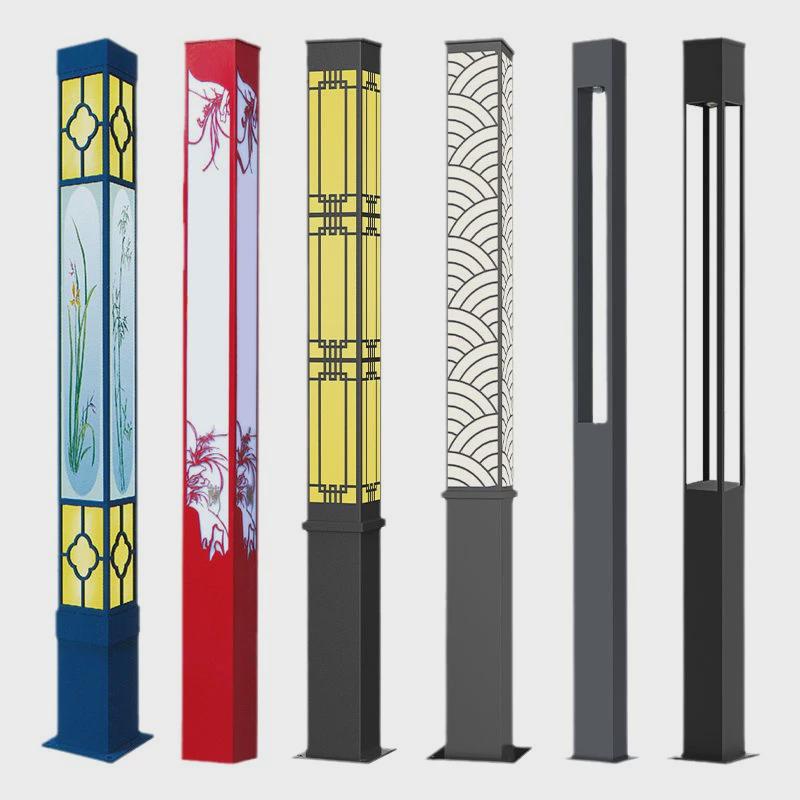 现代简约风3米4公园方型led太阳能景观灯柱户外米小区装饰庭院灯 - 图1