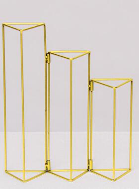 铁艺插花水养水培瓶架子创意可移动可旋转烤漆玻璃玻璃试管插花