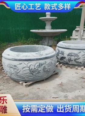 青石雕花石柱墩柱墩底座石墩子仿古古建柱基石石墩